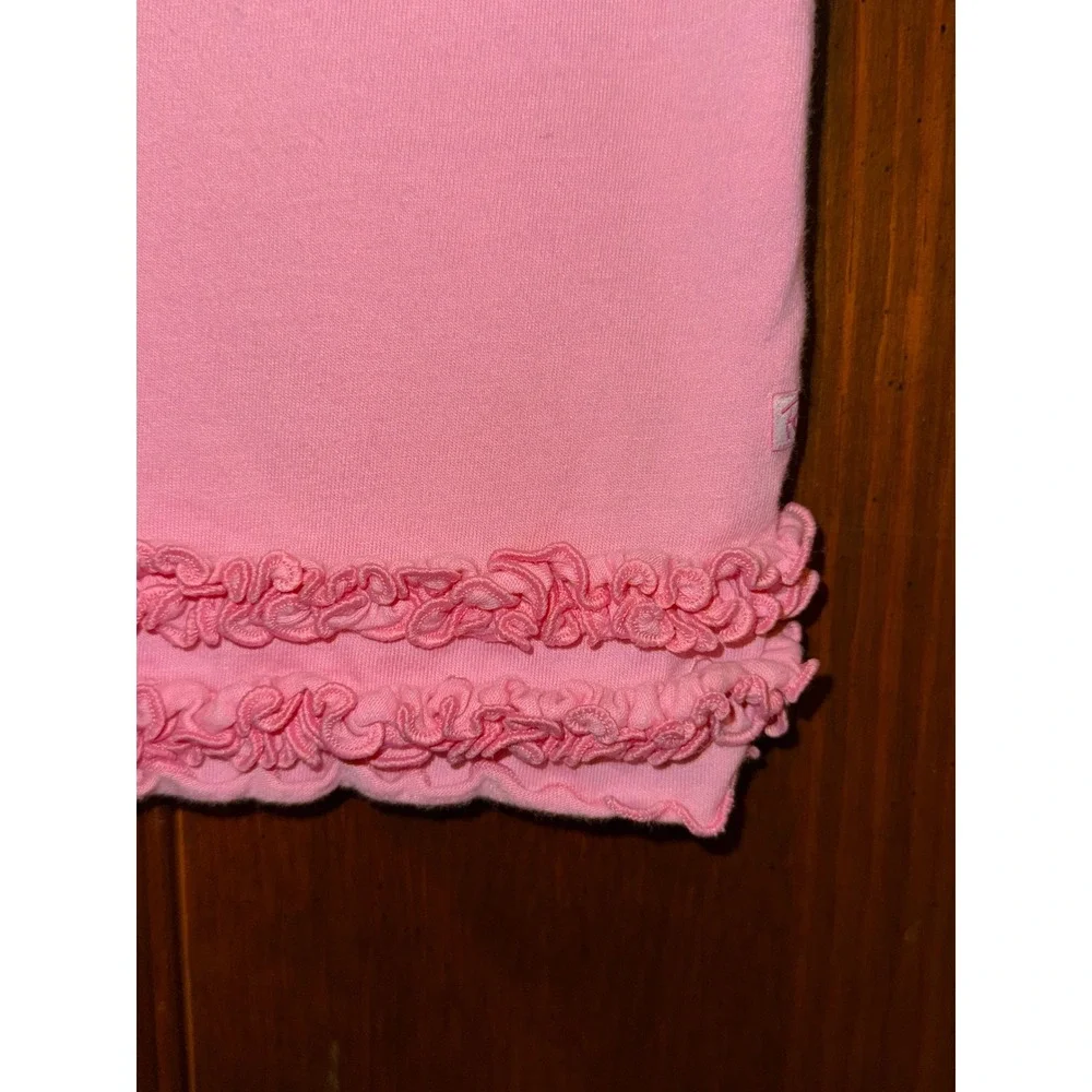 RuffleButts Girls Pink Ruffle Hem Sleeveless Tank Top Size 4T Cotton Modal Blend
